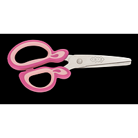 Ножиці 128мм з гумовими вставками на ручках "Яблуко", рожеві