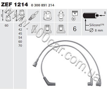 ZEF 1214, Дроти запалювання Beru (к-т) FORD SCORPIO I 2,4 i, i 2,9