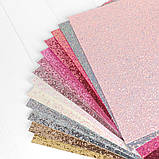 Шкірзам із великими блискітками БУЗКОВО-ЗЕЛЕНИЙ перламутр, 20х26 см, Китай, фото 2