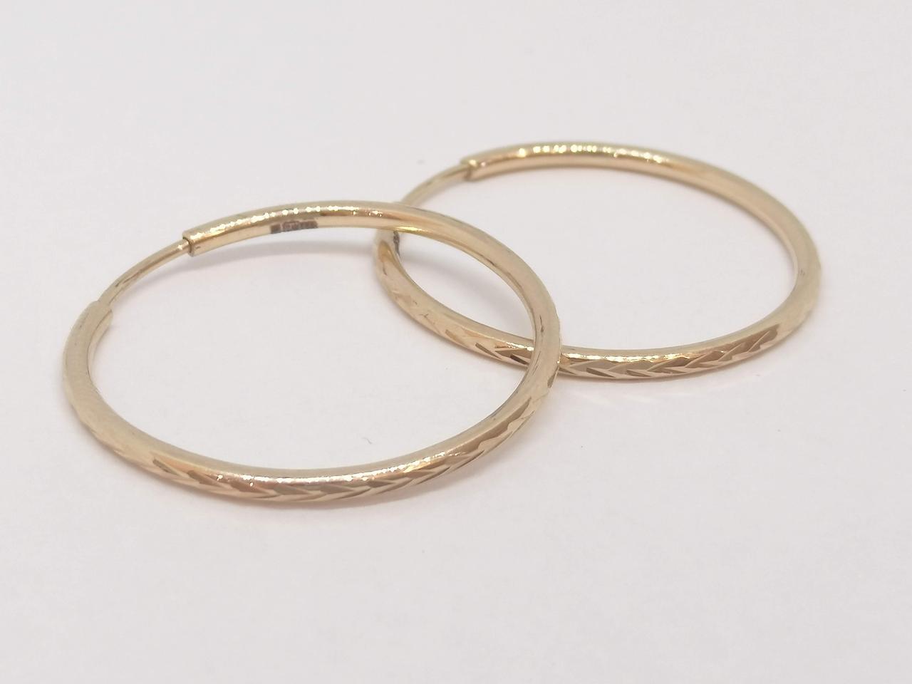 Золоті сережки з алмазною гранню. СБ014.19И