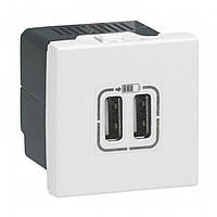 Розетка USB подвійна (білий) Mosaic Legrand