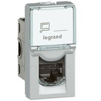 Розетка комп'ютерна RJ45 1 модуль (білий) Mosaic Legrand
