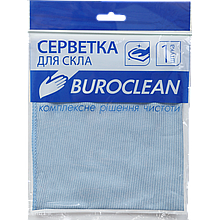 Серветка мікрофібра для скла і дзеркал Buroclean 30х30