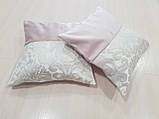 Комплект декоративних подушок Firanka Damask 33х33см 2шт рожеві з молочним (п_0238), фото 3