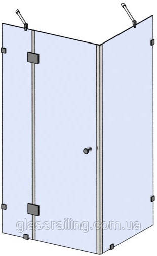 Стеклянная душевая перегородка угловая