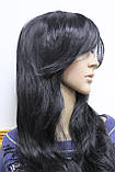 Перука штучне довге чорне волосся з щелепою, фото 3