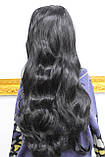 Перука штучне довге чорне волосся з щелепою, фото 4