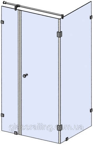 Стеклянная душевая перегородка угловая