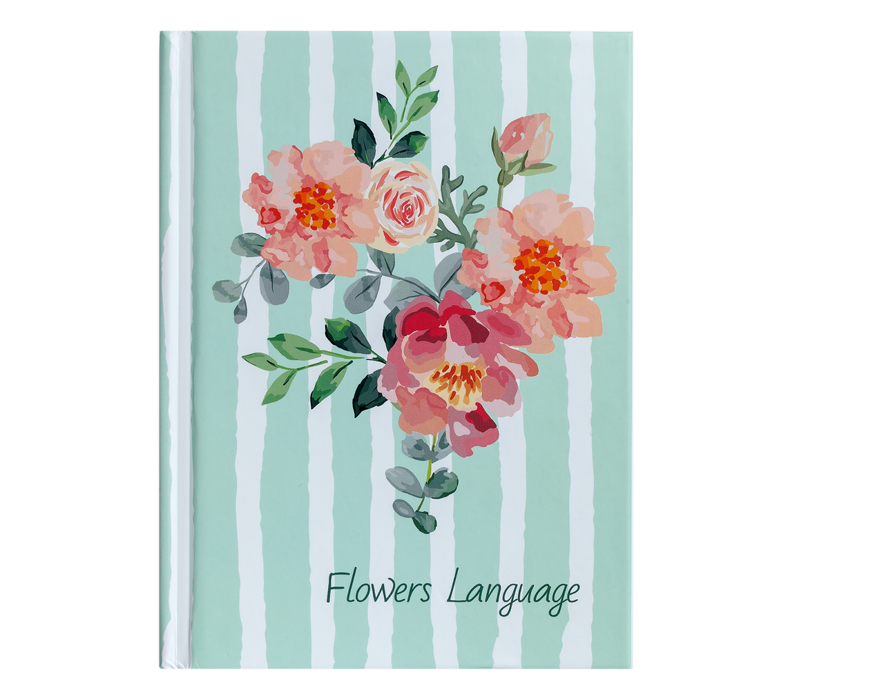 Блокнот FLOWERS LANGUAGE, А-6, 64л., кл., тв. обл., мат. лам.+лак, зелений