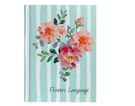 Блокнот FLOWERS LANGUAGE, А-6, 64л., кл., тв. обл., мат. лам.+лак, зелений, фото 2