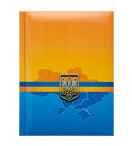 Блокнот UKRAINE, А-5, 80л., кл., тв. обл., глянц. лам. з поролоном, синій, фото 1