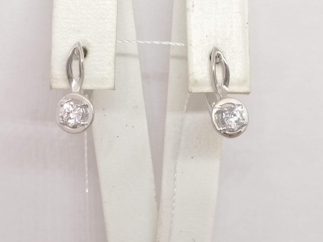 Срібні сережки з фіанітами. СВ802С