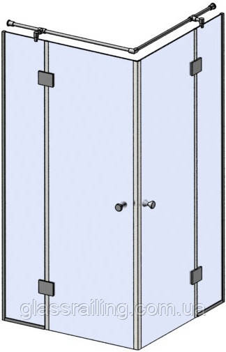 Стеклянная душевая перегородка угловая