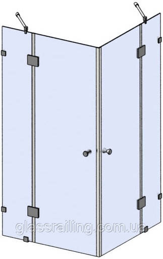 Стеклнная душевая перегородка угловая