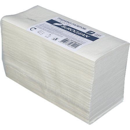 Целюлозні рушники V-образні.,200шт., Buroclean 2х сл., білий, фото 2