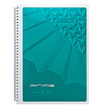 Зошит на пружині PRIME А4, 96арк., клітка, в картонній обкладинці, бірюзовий