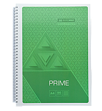 Зошит на пружині PRIME А4, 96арк., клітка, в картонній обкладинці, салатовий