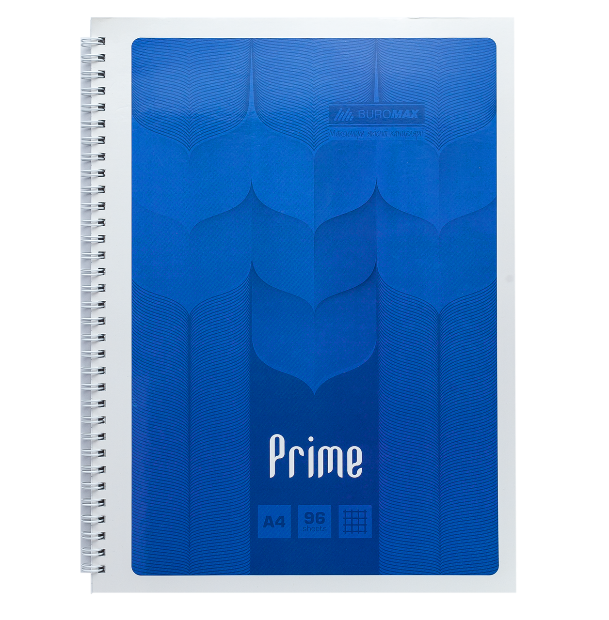 Зошит на пружині PRIME А4, 96арк., клітка, в картонній обкладинці, синій