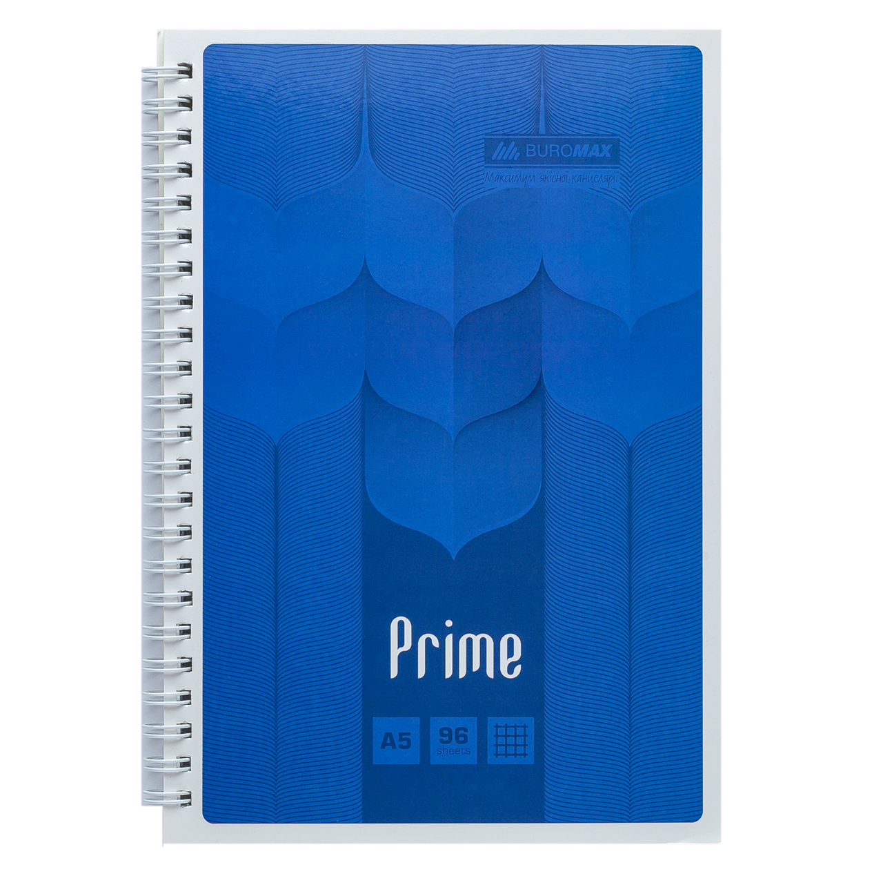 Зошит на пружині PRIME А5, 96арк., клітка, в картонній обкладинці, синій