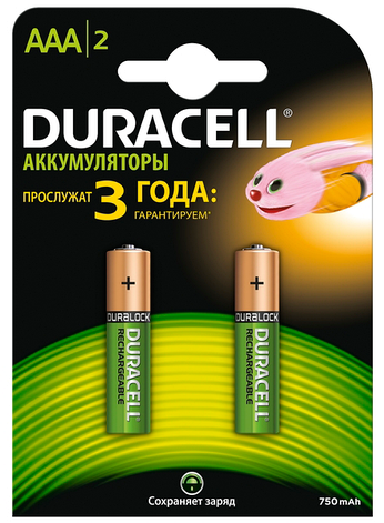 Акумулятор AAA Duracell" 750 mAh (за 2шт.), фото 2