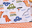 Сатин (бавовняна тканина) динозаври та машинки, фото 3