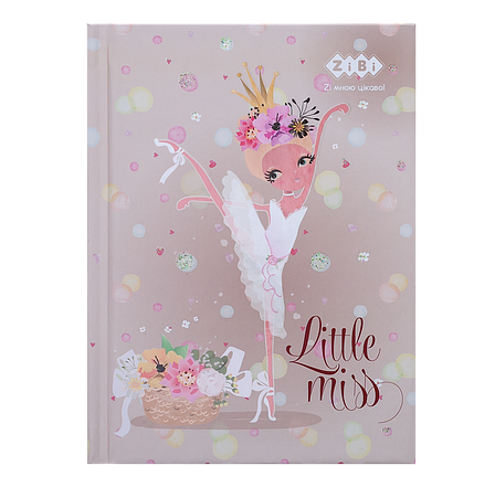 Блокнот LITTLE MISS, А-6, 64л., кл., тв. обл., мат. лам.+лак, глит, бежевий, фото 2