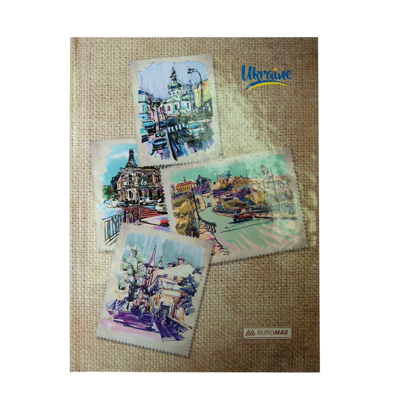Блокнот UKRAINE, А-5, 96арк., клітка, тв. картонна обкладинка, св. коричневий