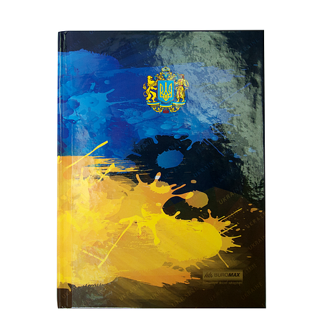 Блокнот UKRAINE, А-5, 96арк., клітка, тв. картонна обкладинка, т.-синій, фото 2