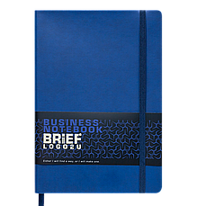 Блокнот ділової BRIEF LOGO2U А5, 96арк., клітка, обкладинка-штучна шкіра, синій, фото 3