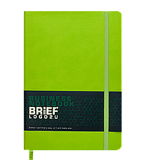 Блокнот ділової BRIEF LOGO2U А5, 96арк., клітка, обкладинка-штучна шкіра, темно-зелений, фото 3