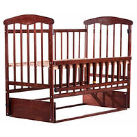 Ліжечко дерев. маятник - відкидний борт "Наталка" Вільха темна