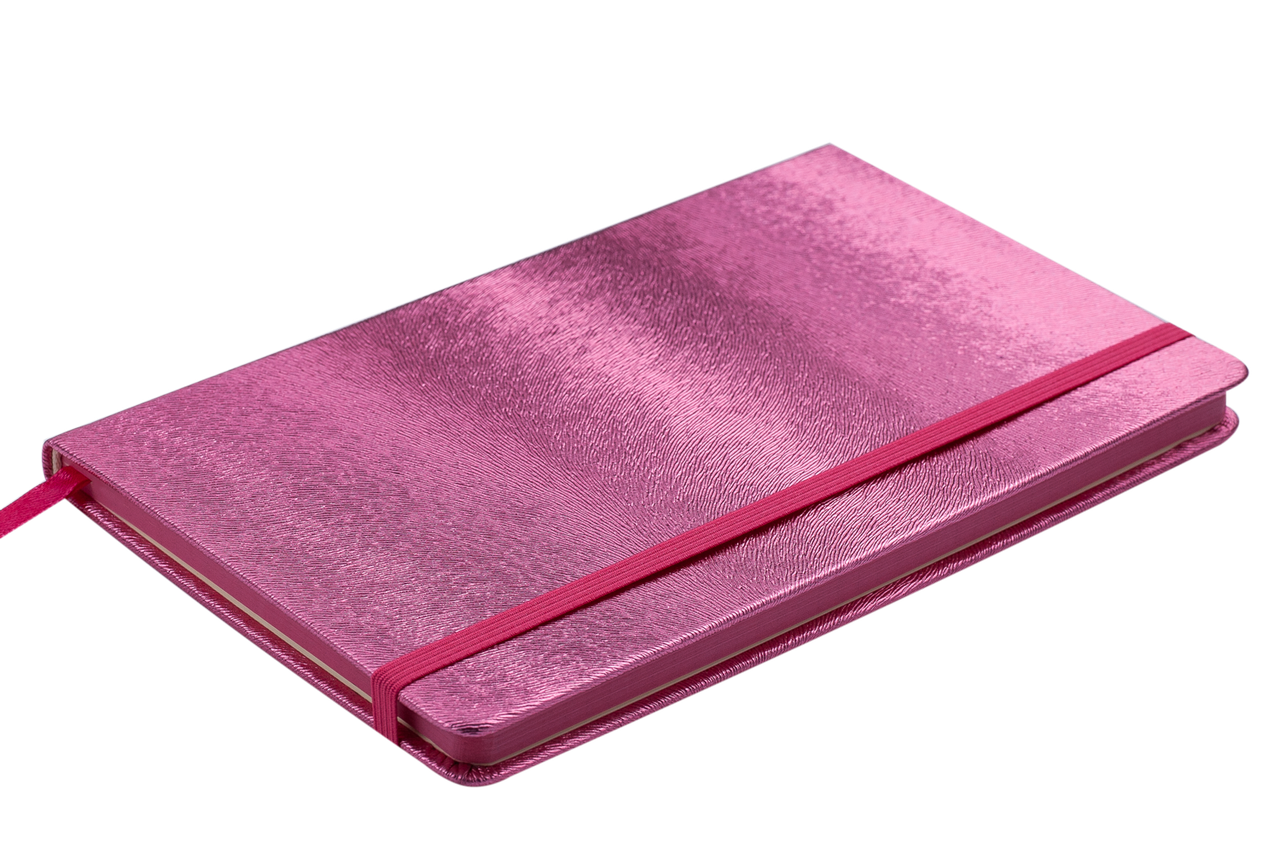 Блокнот ділової INGOT 125х195мм, 80л., клітка, обкладинка-штучна шкіра, рожевий