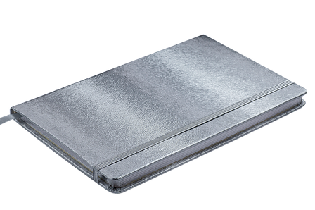 Блокнот ділової INGOT 125х195мм, 80л., клітка, обкладинка-штучна шкіра, срібний, фото 2
