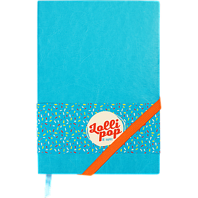 Блокнот ділової LOLLIPOP А5, 96арк., чистий, обкладинка-штучна шкіра, блакитний, фото 2