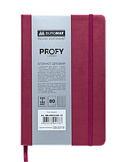 Блокнот ділової PROFY LOGO2U 125х195мм, 80л., клітка, обкладинка-штучна шкіра, бордовий, фото 2