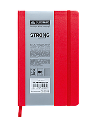 Блокнот ділової STRONG LOGO2U 125х195мм, 80л., клітка, червоний, фото 2