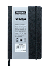 Блокнот ділової STRONG LOGO2U 125х195мм, 80л., клітка, чорний, фото 2