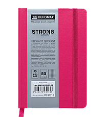 Блокнот ділової STRONG LOGO2U 95х140мм, 80л., клітка, рожевий, фото 2