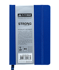Блокнот ділової STRONG LOGO2U 95х140мм, 80л., клітинка, темно-синій, фото 2