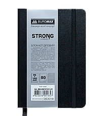 Блокнот ділової STRONG LOGO2U 95х140мм, 80л., клітка, чорний, фото 2