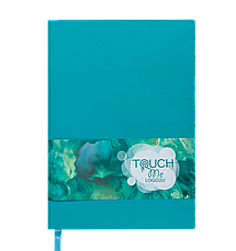 Блокнот ділової TOUCH ME LOGO2U А5, 96арк., клітка, обкладинка-штучна шкіра, т.-бірюзовий, фото 2