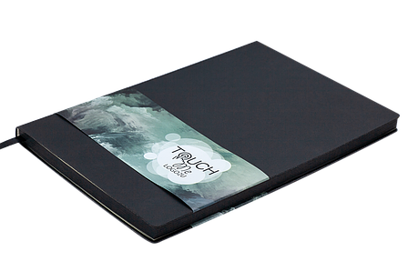 Блокнот ділової TOUCH ME LOGO2U А5, 96арк., клітка, обкладинка-штучна шкіра, чорний, фото 2