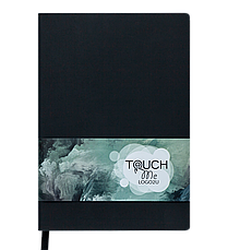 Блокнот ділової TOUCH ME LOGO2U А5, 96арк., клітка, обкладинка-штучна шкіра, чорний, фото 2