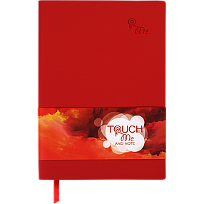 Блокнот ділової TOUCH ME А5, 96арк., лінія, обкладинка-штучна шкіра, червоний, фото 2