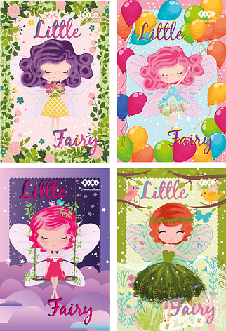 Блокнот на пружині зверху, А-6, 40л., LITTLE FAIRY, картонна обкладинка, KIDS Line, фото 2