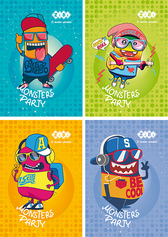 Блокнот на пружині зверху, А-6, 40л., MONSTERS, картонна обкладинка, KIDS Line, фото 2