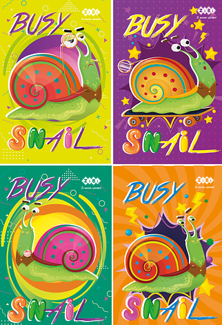 Блокнот на пружині зверху, А-7, 40л., BUSY SNAIL, картонна обкладинка, KIDS Line, фото 2