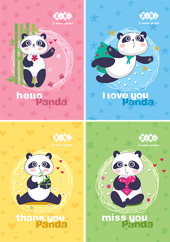 Блокнот на пружині зверху, А-7, 40л., CUTE PANDA, картонна обкладинка, KIDS Line, фото 2
