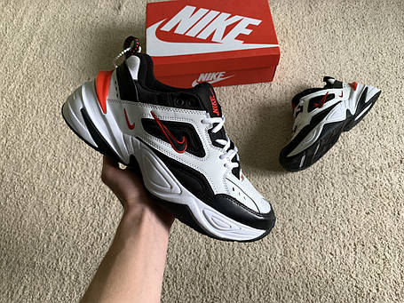 Чоловічі кросівки Nike M2k Tekno в стилі Air Monarch White/Black/Red білі червоні, фото 1