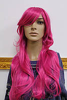 Штучна перука з високоякісного волокна, довге волосся з щелепою рожевий